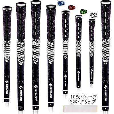 【8本セット】セープライズ 滑り止めラバー ゴルフ グリップ（アイアン ウッドクラブ用）4色 (白x8本・スタンダード)