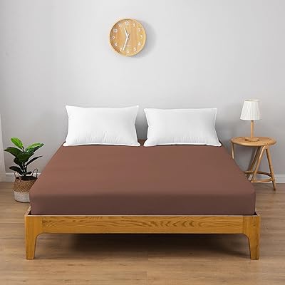 ボックスシーツ 吸水速乾 毛玉なし マチ30cm 抗菌防臭 7サイズ9色 オールシーズン クイーンサイズ セミダブル シングル ダブル セミシングル 柔らかな触感 洗える ベッドカバー/マットレス/敷き布団対応 (ブラウン, セミダブル・120X20