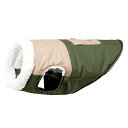 犬服 冬用 綿服 犬用コート ドッグウェア 寒冬対策 防寒防風防雪ジャケット 保温綿入れ 着脱簡単 暖かい 柔らかい 可愛い 小型犬 中型犬 大型犬 お散歩 (カーキ・グリーン, S)
