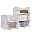 衣装ケース 引き出し 押し入れ収納ケース 折りたたみ衣装ケース 大容量5段 収納ボックス クローゼット 収納台 積み重ね可能 タンスプラスチックケース tシャツ/洋服/カバン 押し入れ収納ラック(Lサイズ5個)