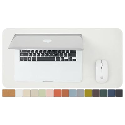 ナチュラルコルク &PU両面デスクマット、大型マウスパッド、デスクプロテクター、防水キーボードマット、オフィス/家庭/ゲーム/装飾に最適（白い、60cmx30cm）