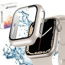 for Apple Watch防水ケース Series6/SE/5/4 44mm/40mm アップルウォッチ保護カバー ガラスフィルム 一体型 PC素材 タッチ感良好 全面保護 装着簡単 耐衝撃 高透過率 指紋防止 傷防止(スターライト,40mm)(2)