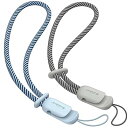 ハンドストラップ 2本セット 長さ調整可能 携帯電話/カメラ/USBメモリ/鍵マスコット/キーなどにも適応 携帯ストラップ スマホひも (クラウドブルー&グレー)(2)
