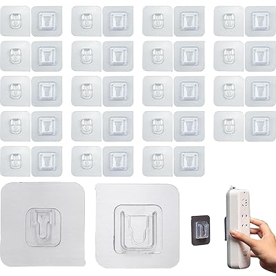 電源タップ 固定ホルダー コンセントホルダー 移動可能 粘着 はがせる ネジ止め不要 防湿 透明 防水 収..