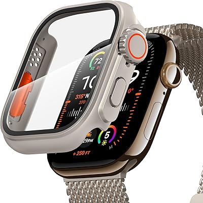 for Apple Watch Series 10 42MMケースアップルウォッチ42MMケース 高精細 硬質PC一体型保護カバーfor iWatch 10 42MMカバー-チタン色