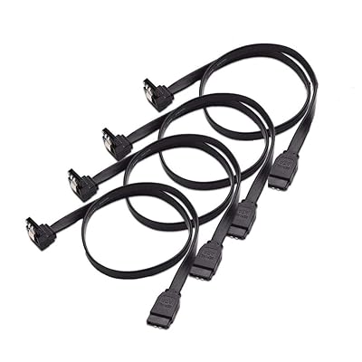 SATAケーブル L型 Sata3 シリアルATA3ケーブル SASケーブル高速 6Gbps対応 HDD、SSD、CDデータケーブル ロックラッチ付き 抜け落ち防止 40cm 逆L型 4本セット