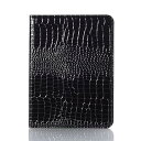 iPad Mini第7世代、第6世代ケース,8.3吋皮カバー,ワニ合成皮革,智能的スリープ機能付きカバー,ブラケット - 黒