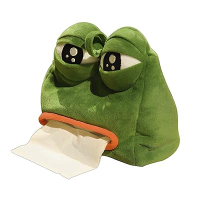 LLCA カエルのペペ ティッシュボックス- プレゼントに最適な装飾品 - ぬいぐるみトイレットペ-パ-カバ - 家用屋内インテリア装飾 - 吊り下げタイプ