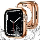 【2023冬強化版】 for Apple Watch ケース 360度全面防水 バンド 水泳・スポーツ専用 ガラスフィルム 一体型 apple watch 用 カバー 360フルボディ防水 アップルウォッチ ケース Apple Watch Serie(2)