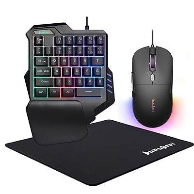 キーマウ ゲーミングキーボードマウスセット フォートナイト用片手キーボード 3点セット 初心者向け