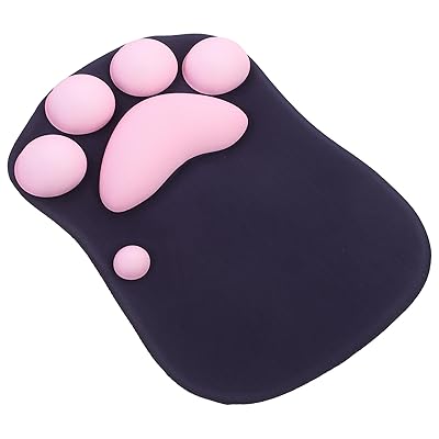 マウスパッド 肉球 猫 リストレスト ネコ 手首クッション 防水 かわいい 人間工学 手触り良い 手首 滑り止め 腕置き 耐久性良い（桜ピンク）