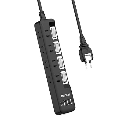 エムサイン 電源タップ usb付き 8個AC口 1個usbc 3個usba 延長コード 3m 雷ガード 蛸足 コンセント分岐 oaタップ スイッチ付き 壁掛け たこあし テーブル マルチタップ スイングプラグ ブラック (3M)