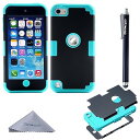 iPod Touch 7 ケース iPod Touch 6/5 ケース 衝撃吸収 三重構造 全面保護 ソフトシリコン+ハードPC 傷防止 アイポットタッチ 第7/6/5世代対応 (グリーン+ブラック)