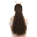 ポニーテールウィッグ ロング フラ エクステ ポイントウィッグ ヘアークリップ カール かつら 簡単クリップ 原宿系 フラダンス YJWM015-nblk