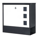 Jssmst(ジェスマット) メールボックス ポスト 大型 郵便受け ファミリーポスト キーロック式 金属製 新聞受け (HPB911-白色)
