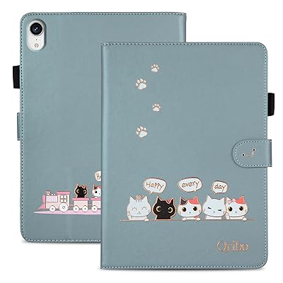 iPad mini7 ケース iPad mini6 ケース iPadミニ6 ケース シンプルなのに可愛いデザイン エンボス加工猫柄 うれしい気持ち 8.3インチ対応 iPad mini 第6/7世代 タブレットケース iPad mini 7 ケース