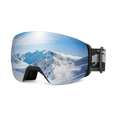 マグネチック スキー ゴーグル メンズ レディース 青年 防曇 磁気 スキーゴーグル OTG100％ UV保護 ス..