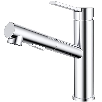 引き出し式キッチン水栓、SUS304ステンレス製キッチン混合栓、360°回転水栓、2つの水流パターン付きキ..