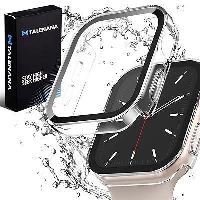 for Apple Watch防水ケース 46/42mm アップルウォッチ保護ケース 強化ガラスフィルム 一体型 Series 10 全面保護 耐衝撃 3D直角エッジデザイン PC素材 高タッチ感度 衝撃吸収 取付簡単 Apple Watchアクセサ