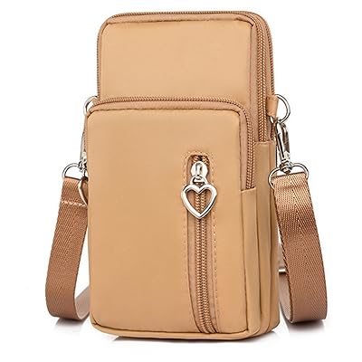 スマホショルダーバッグ レディース スマホショルダー スマホポーチ かわいい シンプル おしゃれ スマホポシェット 小さめ 軽量 コンパクト 防水 縦型 ショルダーポーチ (キャラメルブラウン)