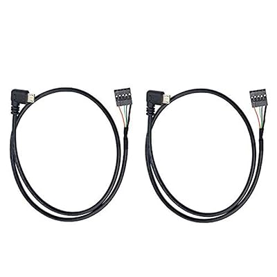 Micro USB 5 ピンマザーボードケーブル, L字型Micro USBデュポンケーブル 90度直角 Micro USBオスから5ピンマザーボードメスアダプター デュポン延長ケーブル 50cm/1.64フィート (2個)