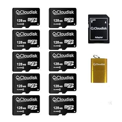 Micro SDカード128 MB (10個セット) 128 GBではありません 小容量メモリカード クラス4 SDアダプタ カードリーダ (128MB)