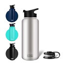 水筒 1000ml 保冷 ステンレスボトル 真空断熱 まほうびん 持ち運び便利 2点フタ付き 直飲み マグボトル アウトドア スポーツ bottlebottle シルバー