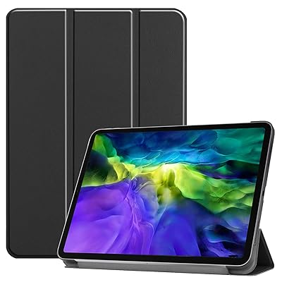 For iPad Pro 11 (第4世代 2022 / 第3世代 2021 / 第2世代 2020 / 第1世代 2018) ケース アップル 11インチ 適用軽量 薄型 PU レザー スマート カバー 耐衝撃 傷防止 ハード 背面 ケース 三つ折