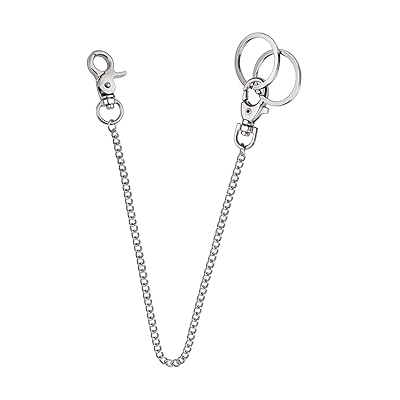 キーチェーン ウォレットチェーン キーホルダー チェーン 二重リング付き ズボンチェーン ウエストチェーン メンズ チェーン ステンレス カニカン 亜鉛合金 お...