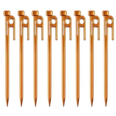 【業界初】 鍛造ペグ アルミ製 ペグ キャンプペグ 20cm 4本/8本セット 一体成型 溶接なし テントペグ 超軽量 高強度 錆びにくい テント用 タープ用 アウトドア/キャンプ 用品 岩場 砂浜 砂利 硬い土 芝生 (オレンジ20cm8本)