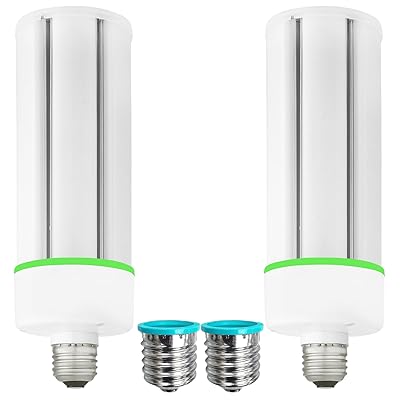 LEDコーン型電球 E26 E39口金両対応 50W 6500LM 軽量型 昼白色相当5000K 街灯 工場灯 倉庫灯 車庫灯 街路灯 LEDコーンランプ 300W-400W水銀灯/水銀ランプ相当 IP64防水防塵 2個セット (昼白色, 50W(フ