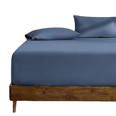 ボックスシーツ マットレスカバー 洗える さらさら肌触り ナチュラル おしゃれ 無地 吸水速乾 シングル・100×200cm ブルー