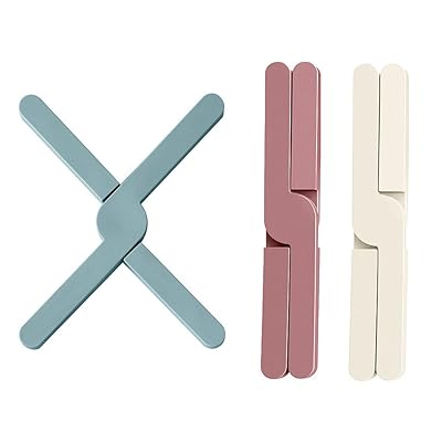 鍋敷き 3枚3色セット 折りたたみ可能 耐熱 おしゃれ 北欧 コースター