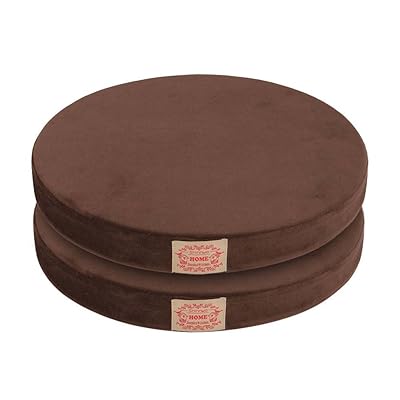 クッション 低反発 座布団 丸型 椅子用 直径 40cm 丸クッション 洗える ラウンドクッション ふわふわ ベロア 無地 低反発 シートクッション チェアクッ...