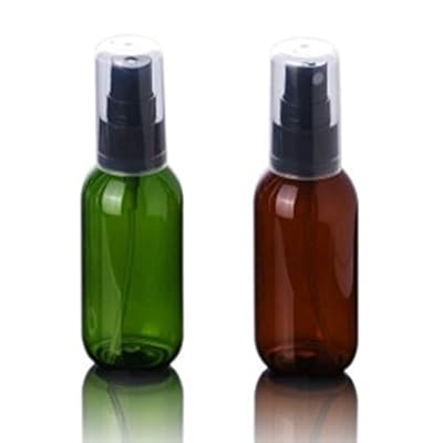 スプレーボトル 50ml プラスチック製本体 遮光 霧吹き 緑・茶色 2本セット