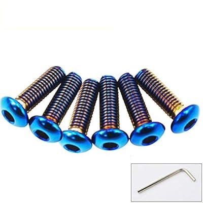 高性能 ステアリングホイール用 皿ボルト 6本セット チタンカラー 六角レンチ付 5M×19mm タイプ1