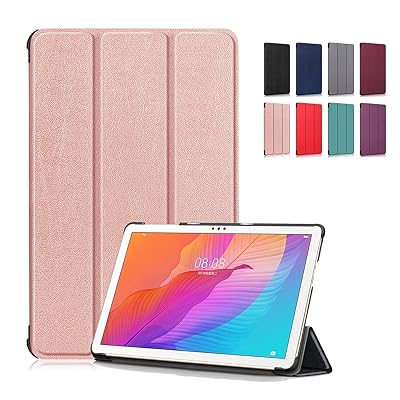 HUAWEI MatePad T10 AGR-W09 9.7インチ/HUAWEI MatePad T10s AGS3-W09 10.1インチ ケースカバー 薄型 スタンド機能付き 三つ折 マグネット軽量 耐衝撃 PUレザー タブレットケース