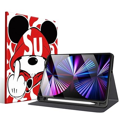 iPad Pro 12.9 ケース ipad pro ケース 12.9インチ 第6/5/4世代(2022/2021/2020モデル) ペン収納 軽量 薄型 Pencil2対応 オートスリープ/ウェイク機能対応 かわいい 人気オシャレ キャラクターシェ