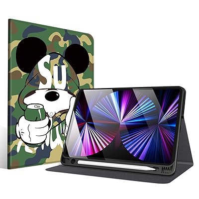 iPad Pro 12.9 ケース ipad pro ケース 12.9インチ 第6/5/4世代(2022/2021/2020モデル) ペン収納 軽量 薄型 Pencil2対応 オートスリープ/ウェイク機能対応 かわいい 人気オシャレ キャラクターシェ