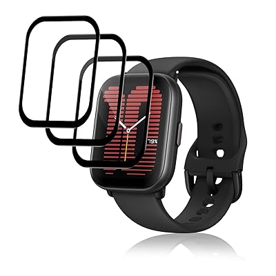 フィルム Amazfit Active 用 液晶 保護フィルム 【3枚セット】 スマートウォッチ 保護フィルム 炭素繊維 複合材料 3D曲面 Amazfit Active用 腕時計 フィルム 反射低減 抗菌 防指紋 高透過率 スマートウォッチ保護シー
