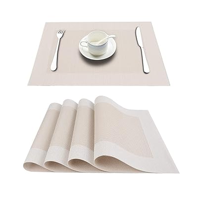 ランチョンマット おしゃれ 北欧 全6色選択 防水 防汚 断熱 滑り止め お手入れ簡単 PVC 薄いコーヒー色×6枚