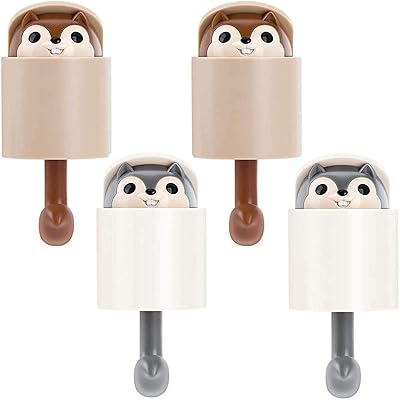 4 個 リスフック 強力 粘着フック 壁掛けフック ウォールフック 可愛い おしゃれ 超強力 防水 傷つけない 穴開けない 動物 壁飾り 壁 インテリア 小物 ...