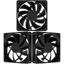 Novonest PCケースファン 120mm pwm 高性能 静音 ファン PWM 4PINコネクタ pc パーツ 冷却ファン 3本1セット 真っ黒「NK12...