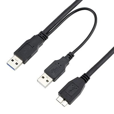 Chenyang Power YケーブルデュアルUSB3.0男性からマイクロUSB 3.0 YケーブルSSD HDDの追加電力を備えたケーブル