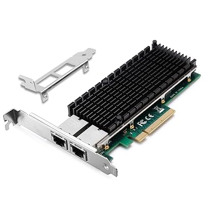10Gb PCI-E LANカード、Intel X540チップ搭載, Intel X540-T2互換, 10G デュアルRJ45ポート NICネットワークカード, PCI Express X8 イーサネットアダプターWindows/Windows S