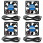4個 50mm USBブラシレス冷却ファン 50mm x10mm DC 5V 静音冷却ファン 5010 小型家電シリーズ交換用ミニ..