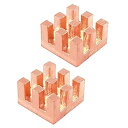 純銅ヒートシンク 10x10x6mm 熱伝導性粘着シート付き 熱暴走対策 ヒートシンク 銅 CPU ICチップ 回路基板 精密機器用 冷却ラジエーターフィン 2...