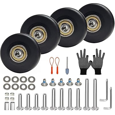 ラゲッジホイール交換キット、直径2インチの硬質PUホイール4個、ABEC-7ベアリング、スムーズローラー、..