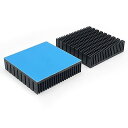 ヒートシンク2個入り 60x60x15MM 熱伝導性粘着テープ付きアルミ脱熱器, 破片熱暴走対策 CPU の電力増幅器正方形モジュール電話基地局ルーターため控えめな冷却ひれのクーラー (60mmx60mmx15mm)(2)