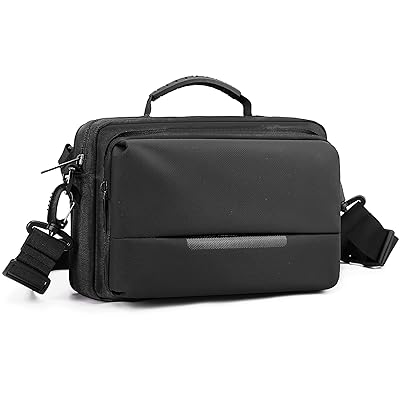 ショルダーバッグ ボディバッグ メンズ 大容量 肩掛けバッグ 鞄 多機能 ハンドバッグ 斜めがけ 多層収納 防水 人気 メッセンジャーバッグ 出張 旅行 通勤 手提げバッグ (Black)